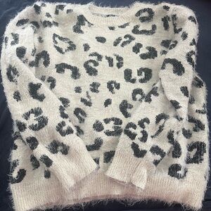 Amaryllis Cream and Black Leopard Sweater